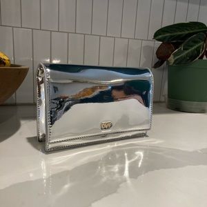 Diane Von Furstenberg soirée mirror metallic purse